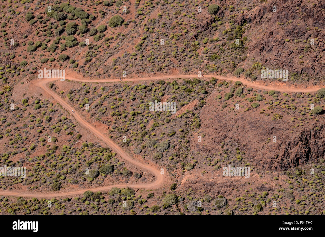 Aerial View of a Desert Road Stock Photo - Alamy
