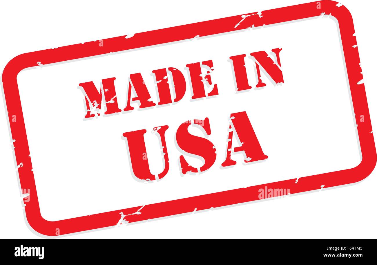 Red rubber stamp vector of Made In USA Stock Vector