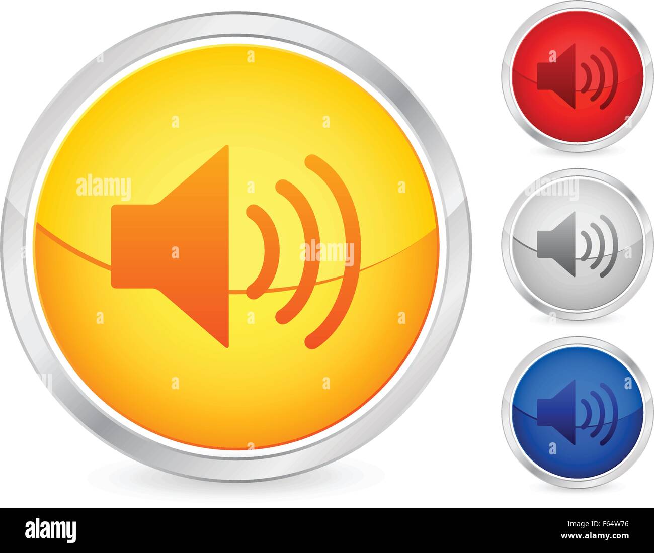 sound buttons set on a white background. Vector illustration. Stock Vector