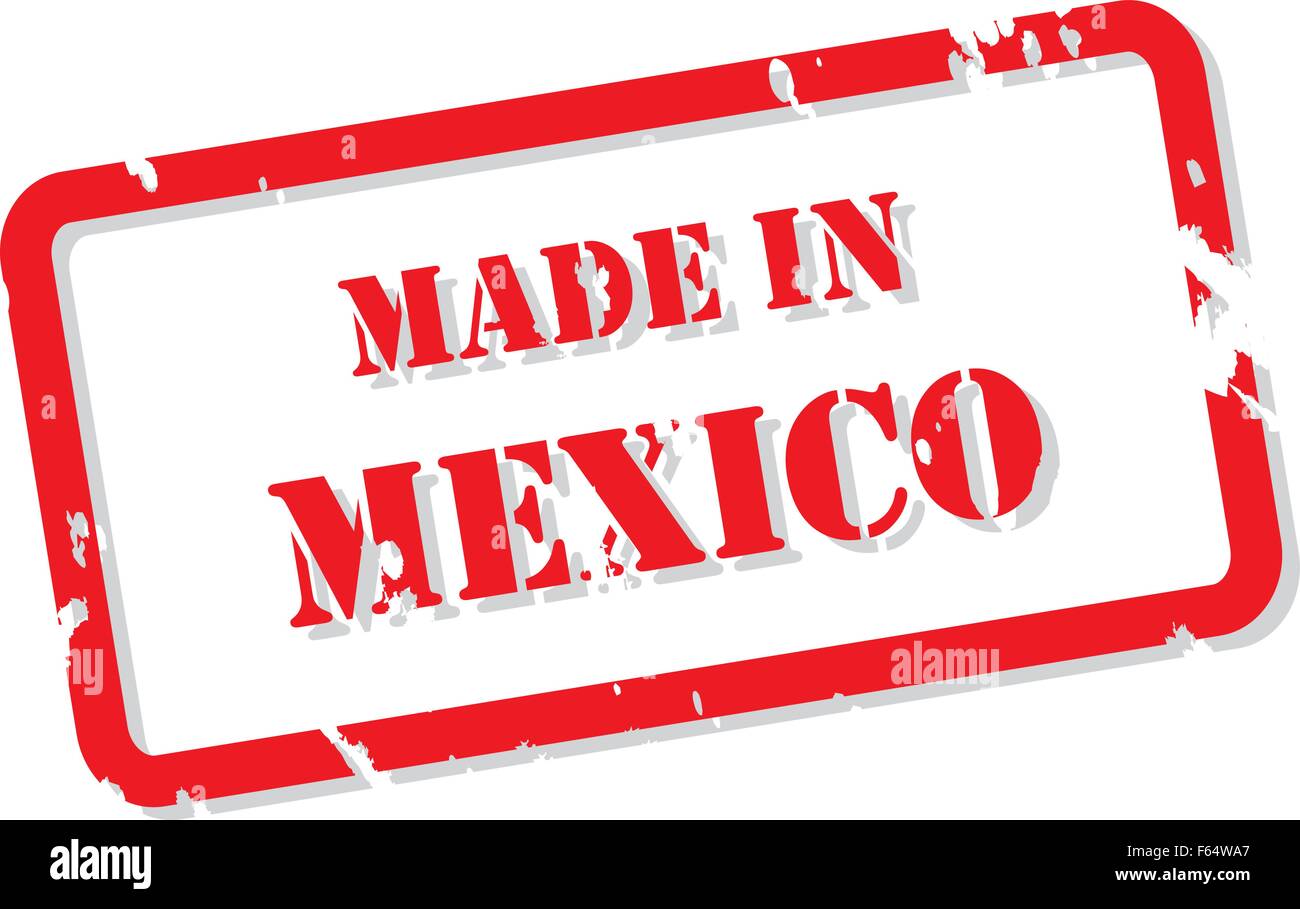 Red rubber stamp vector of Made In Mexico Stock Vector
