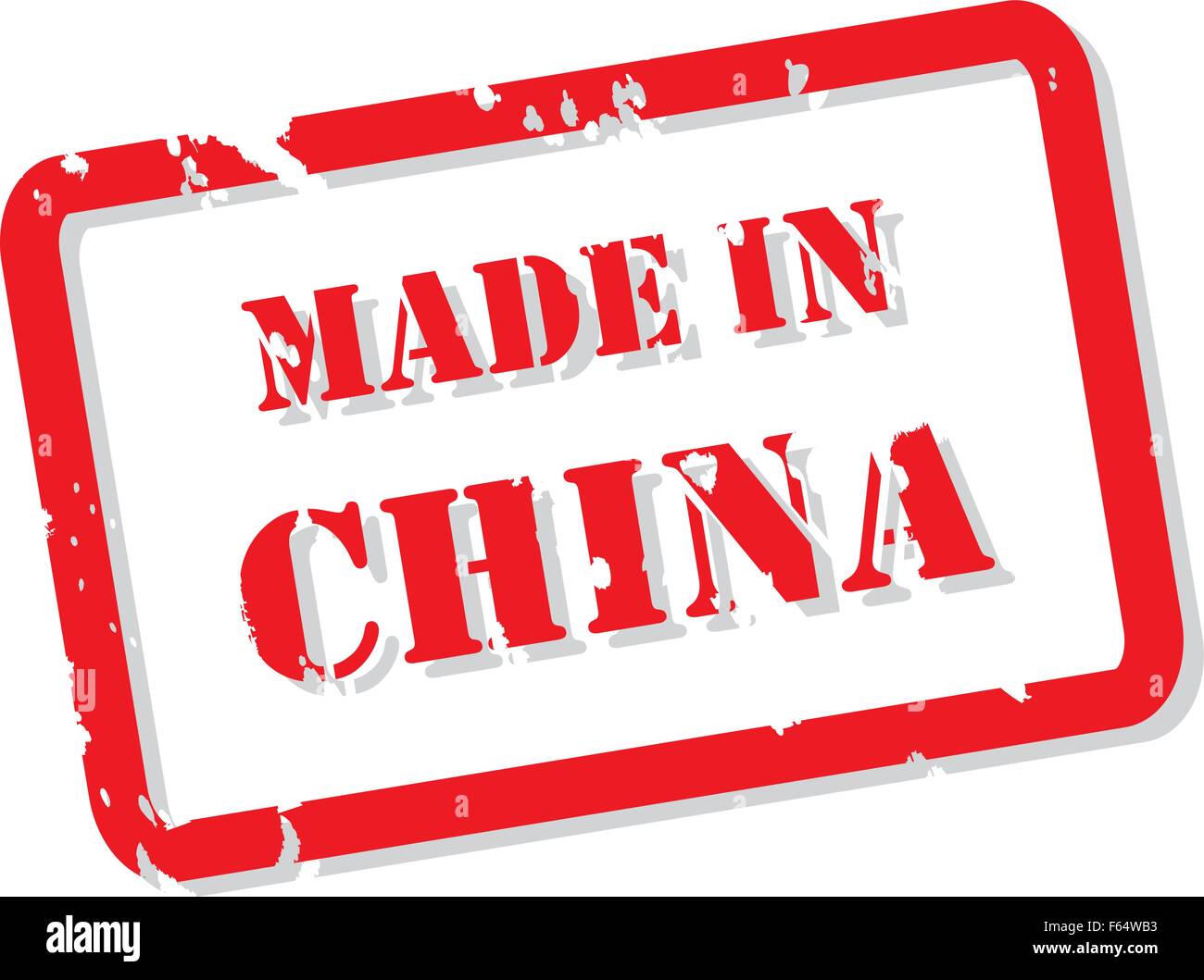 Red rubber stamp vector of Made In China Stock Vector