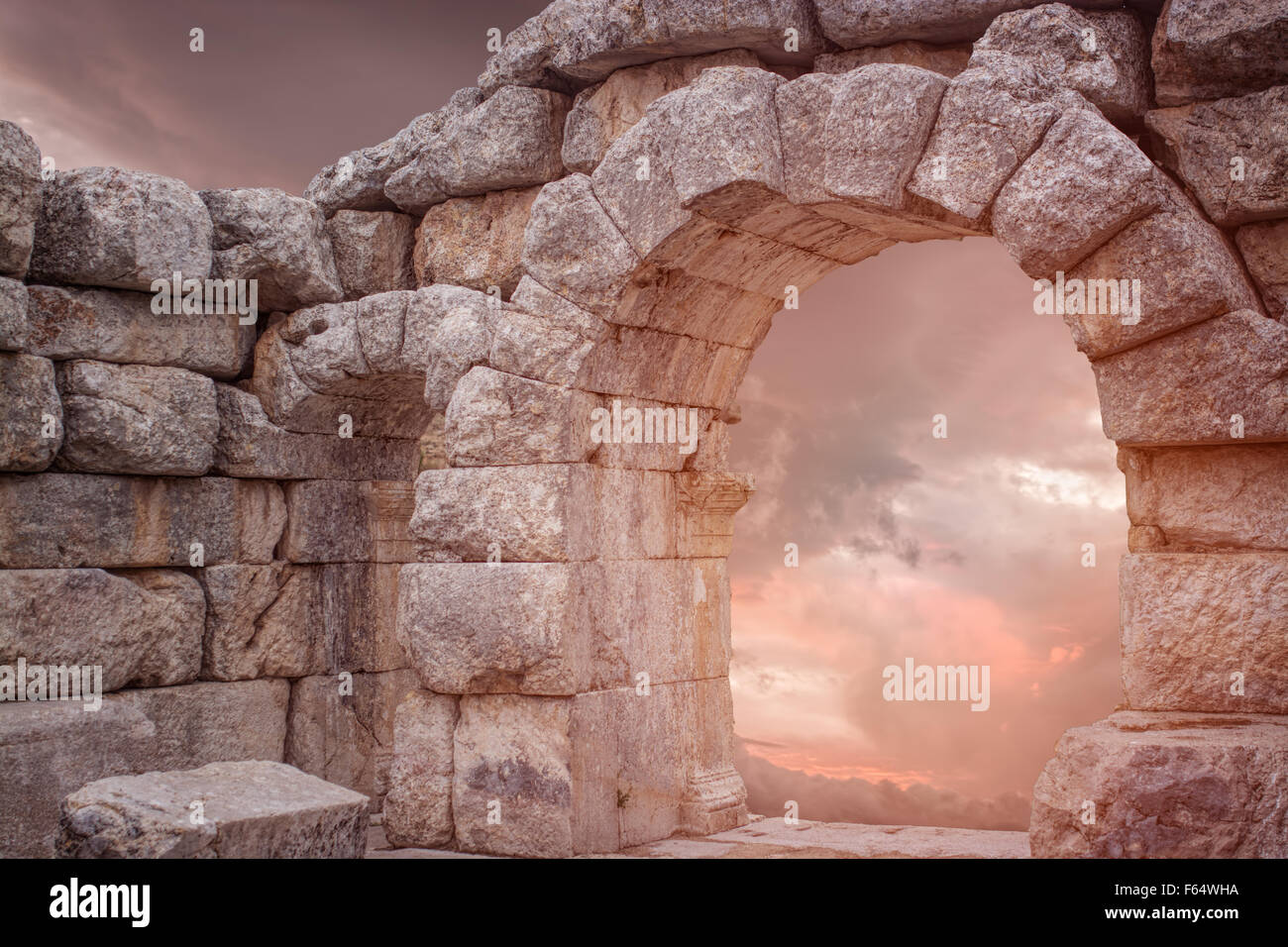 Ruins of ancient temple in Turkey, Adana Stock Photo