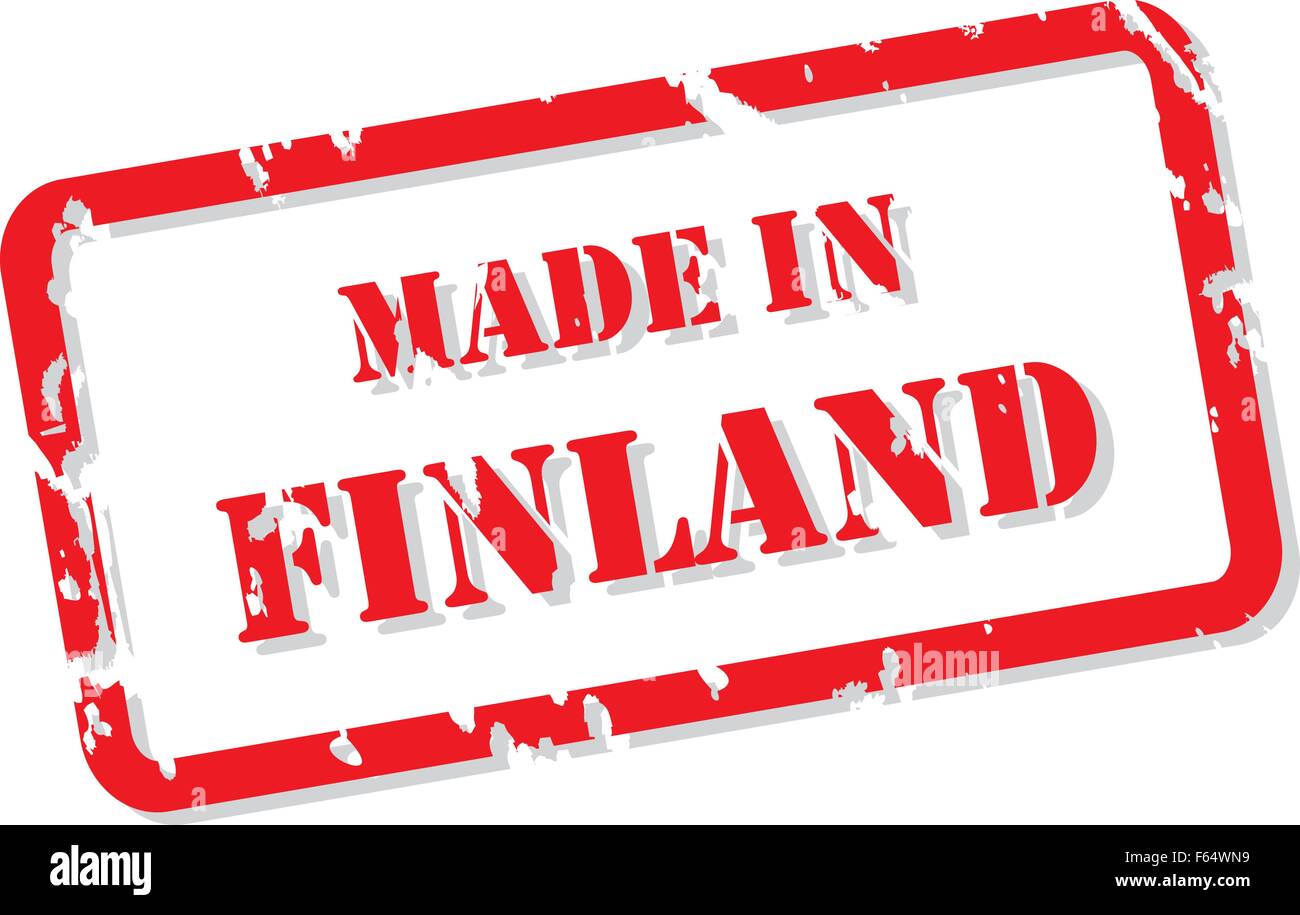 Red rubber stamp vector of Made In Finland Stock Vector