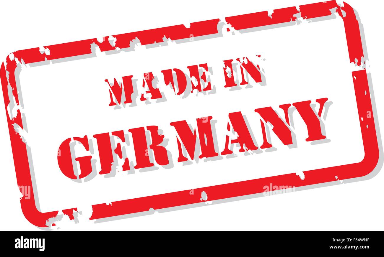 Red rubber stamp vector of Made In Germany Stock Vector