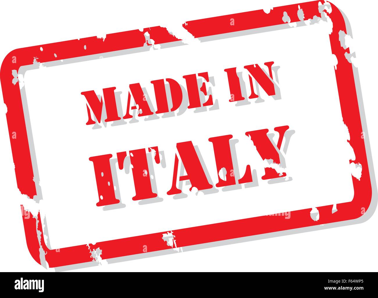 Red rubber stamp vector of Made In Italy Stock Vector
