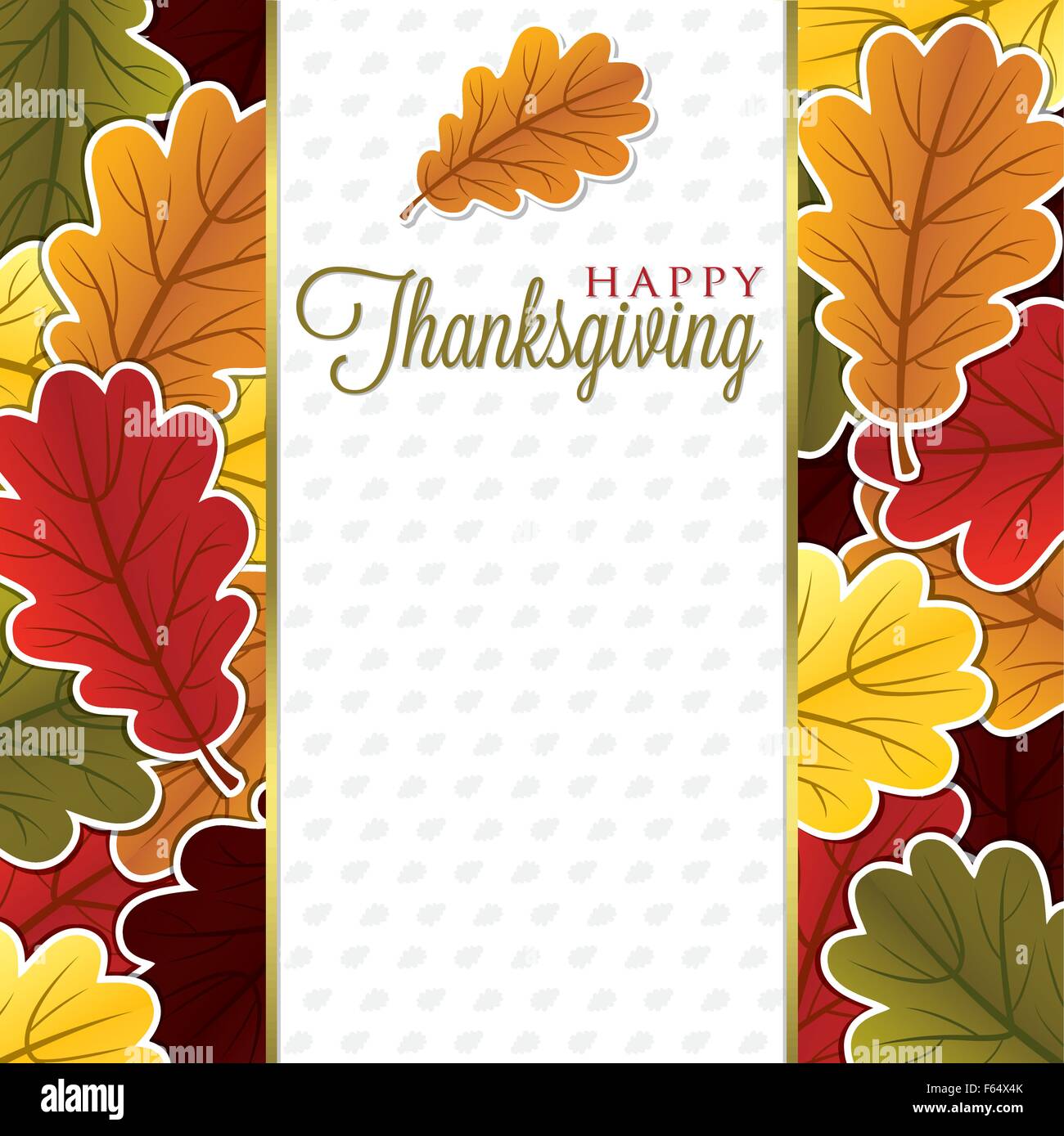 Acorn leaf Happy Thanksgiving card in vector format Stock Vector Image ...