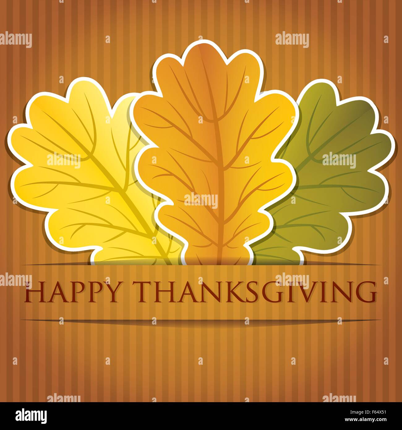 Acorn leaf Happy Thanksgiving card in vector format Stock Vector Image ...