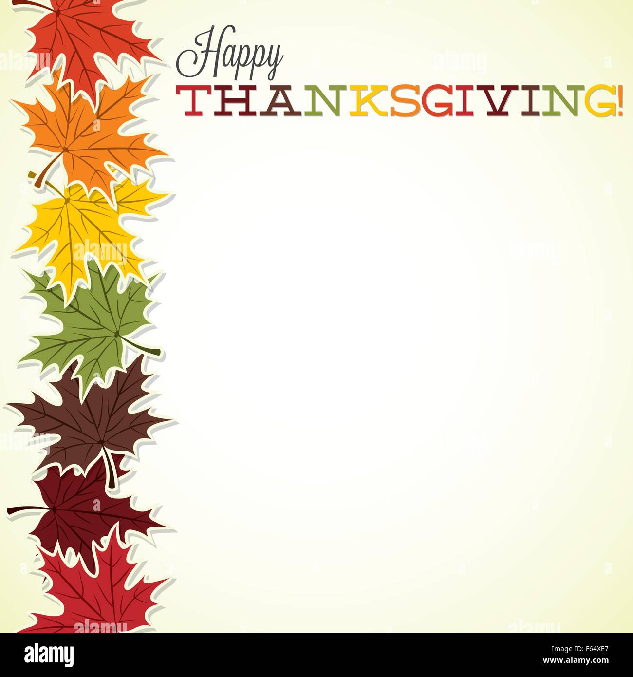 Maple leaf Happy Thanksgiving card in vector format Stock Vector Image ...