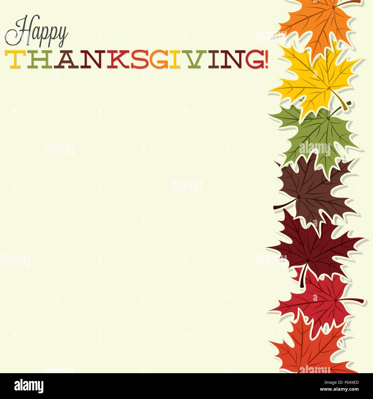 Maple leaf Happy Thanksgiving card in vector format Stock Vector Image ...