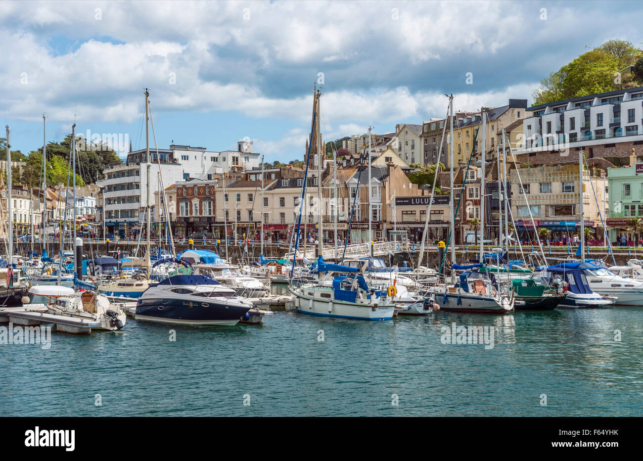 View over the Harbor and Marina of Torquay, Torbay, England, UK Stock Photo