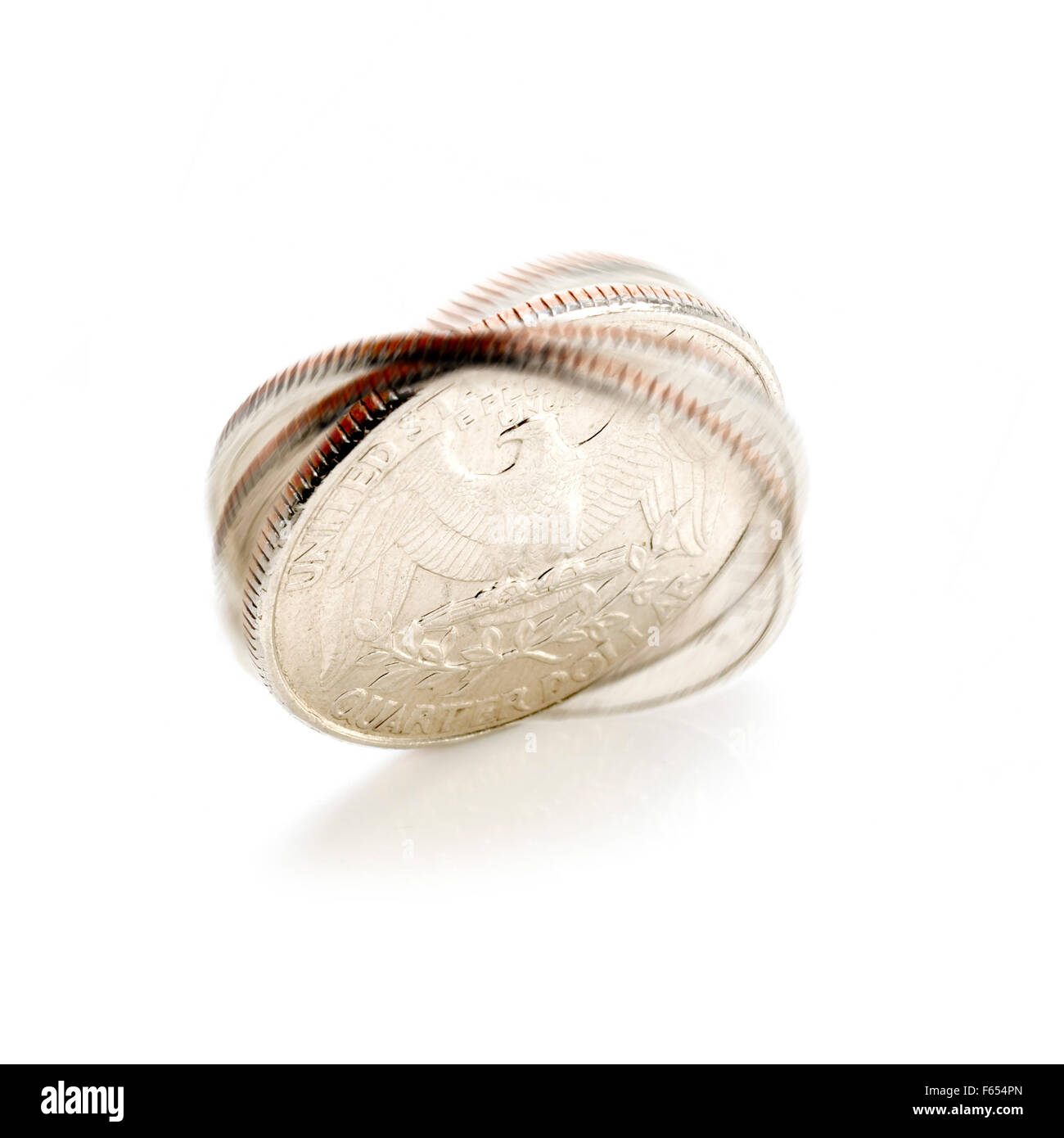 quarter spinning white background Stock Photo Alamy