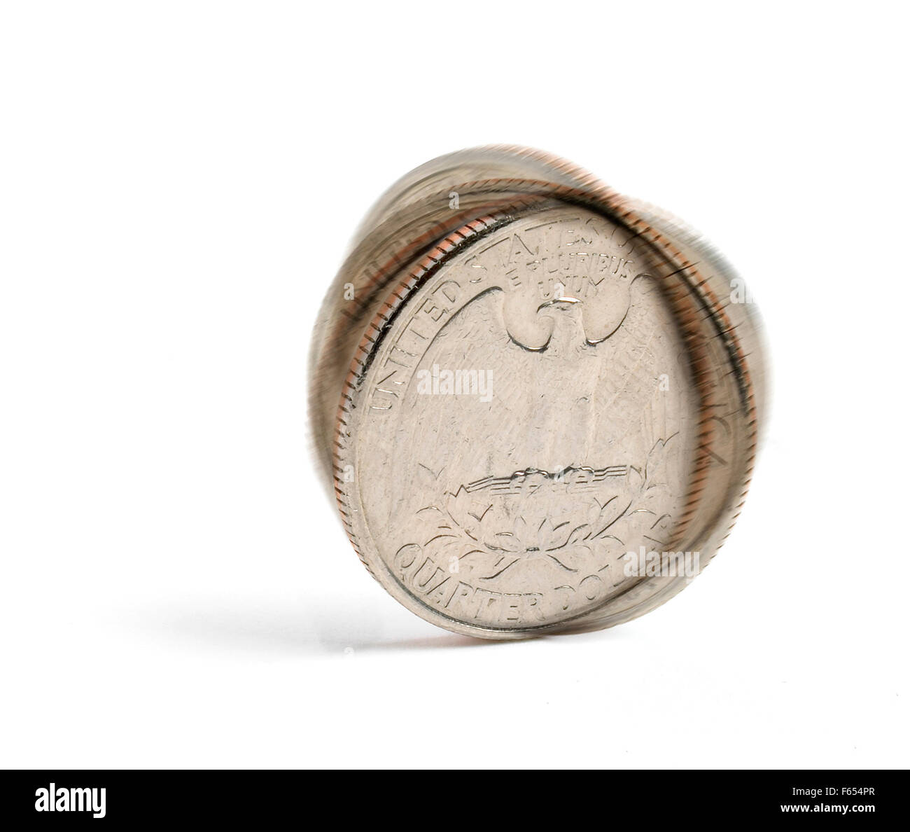 quarter spinning white background Stock Photo Alamy