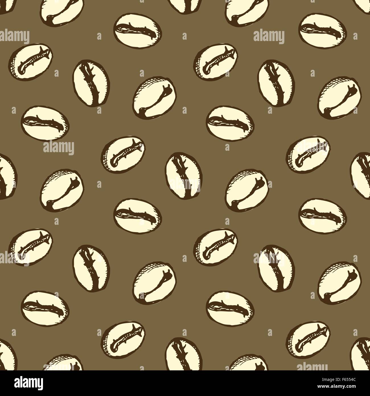 Sketch coffee beans in vintage style, vector seamless pattern Stock ...