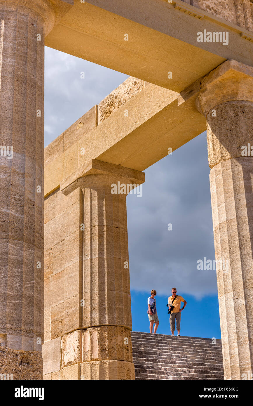 Lindos Acropolis Stock Photo