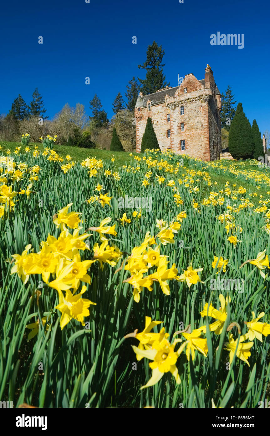 Castle Leod in spring, near Strathpeffer, Ross-shire, Scotland. Stock Photo