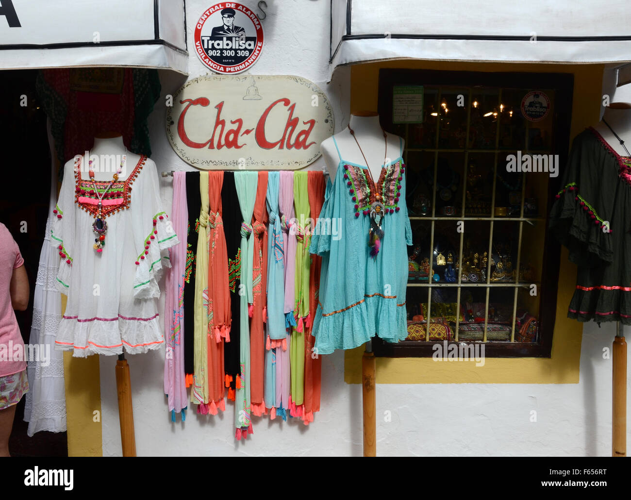 chacha fashion shop in Dalt Vila, Ibiza's old town, Spain Stock Photo