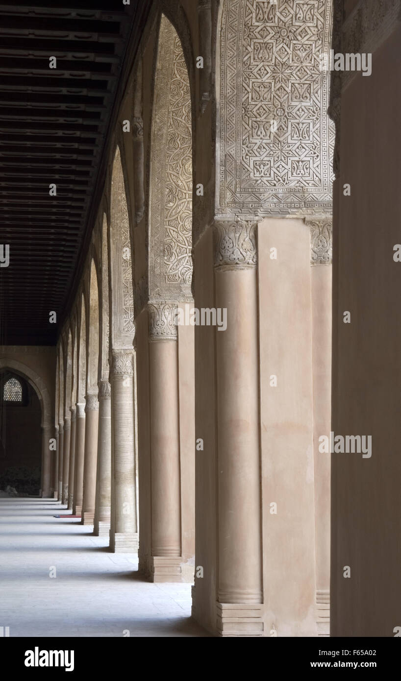 Islamic Art. Mosque of Ibn Tulun (876-879). Abbasid period. Portico. Detail. Cairo. Egypt. Stock Photo