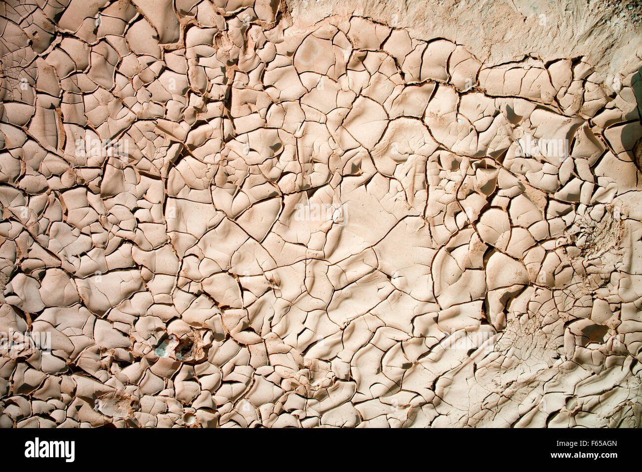 environmental concept, Water shortage and drought Dry cracked mud photographed in the Negev Desert, Israel Stock Photo