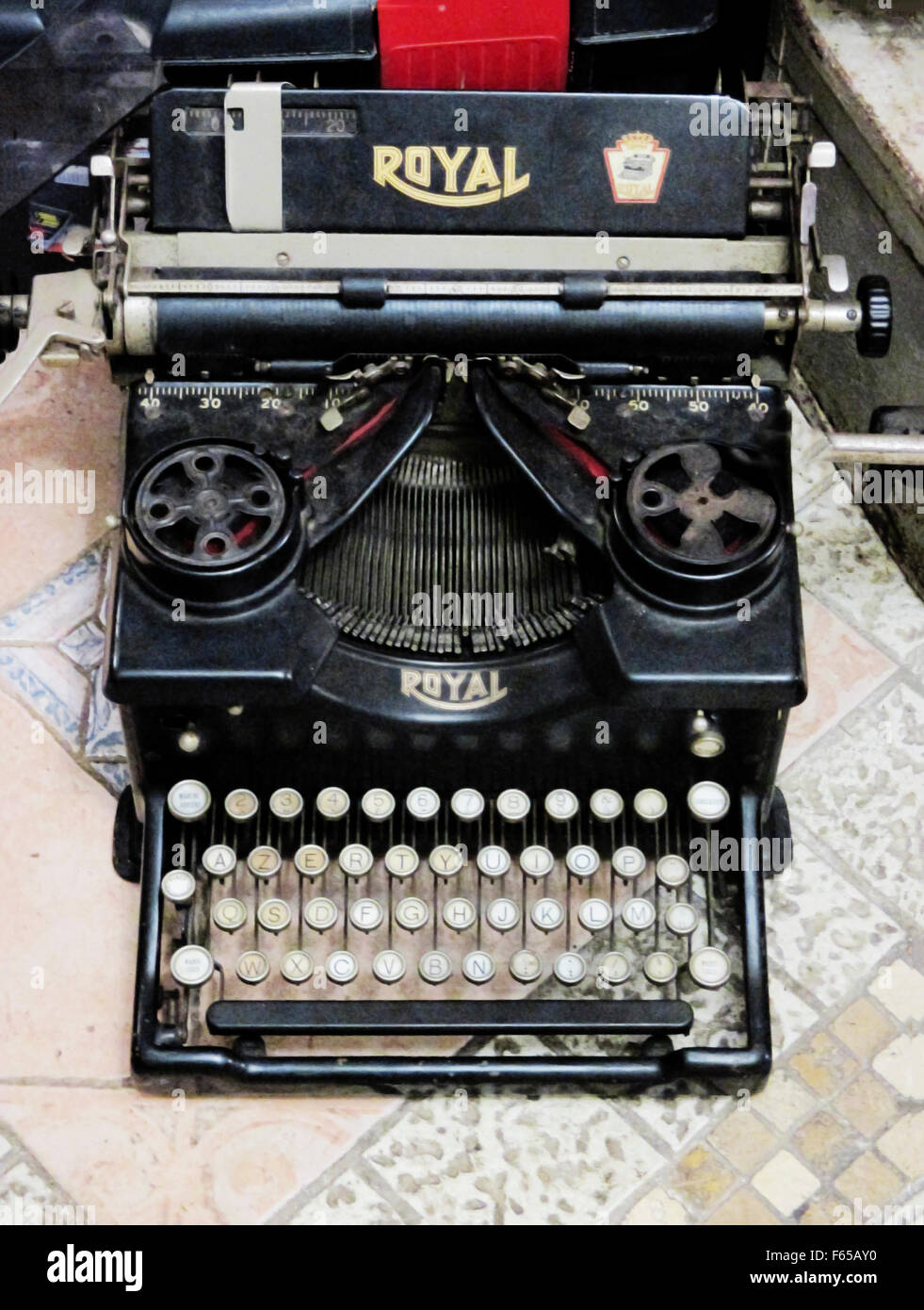 Old style Royal typewriter with ribbon Stock Photo