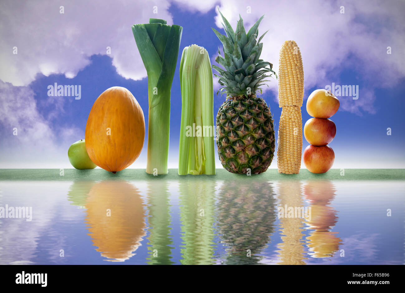 Fruit and vegetable concept Stock Photo