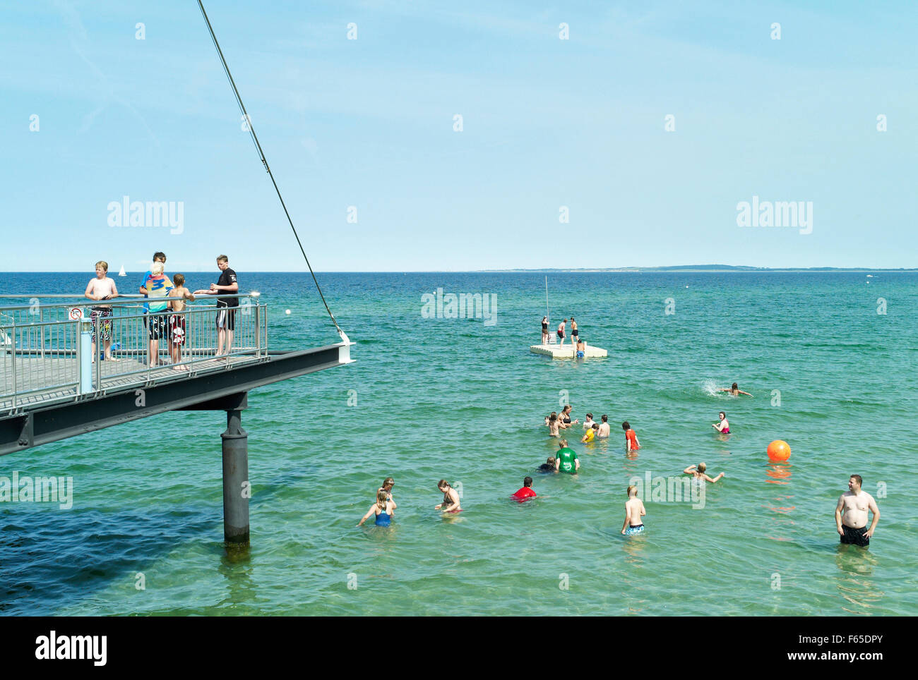 People enjoying during summer in Baltic sea, Germany Stock Photo