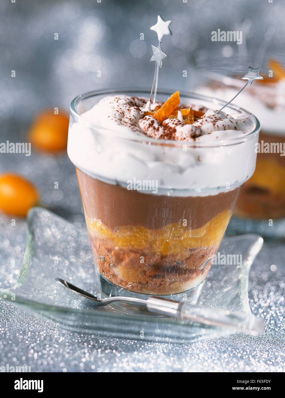 Chocolate and orange Tiramisu Stock Photo