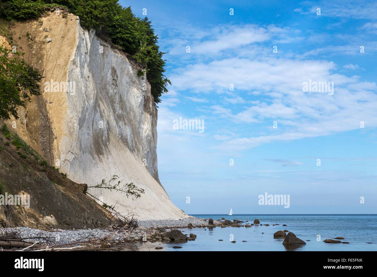 A view of the chalk cliffs at the Jasmund National Park on Rügen Stock Photo
