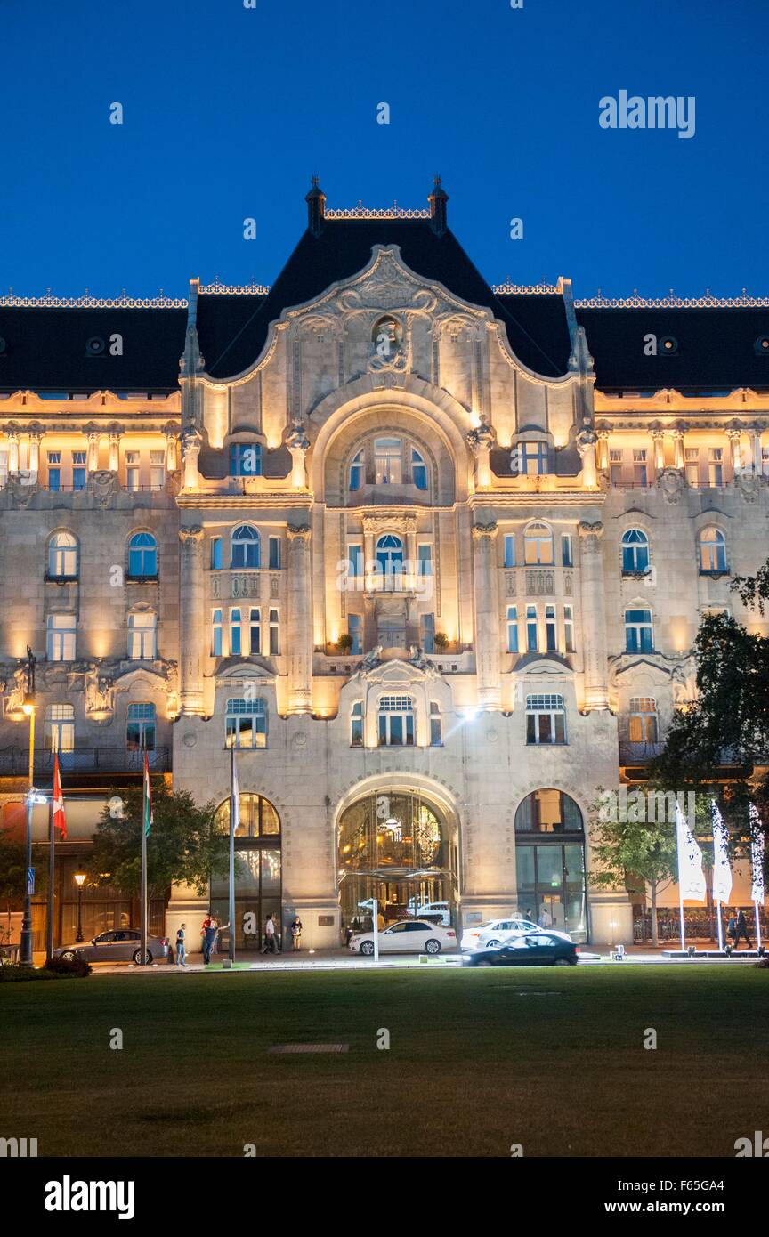 The 'Four Seasons' Hotel in the elegant Gresham Palace in Budapest Hungary (detail) Stock Photo
