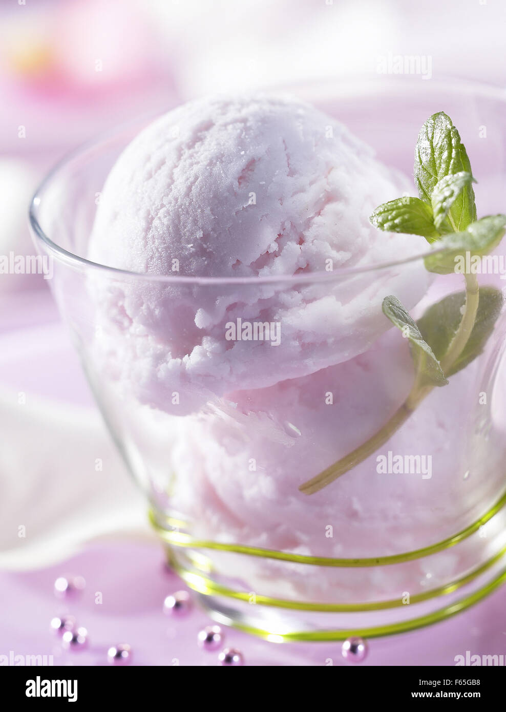 rose sorbet (topic: ice cream) Stock Photo