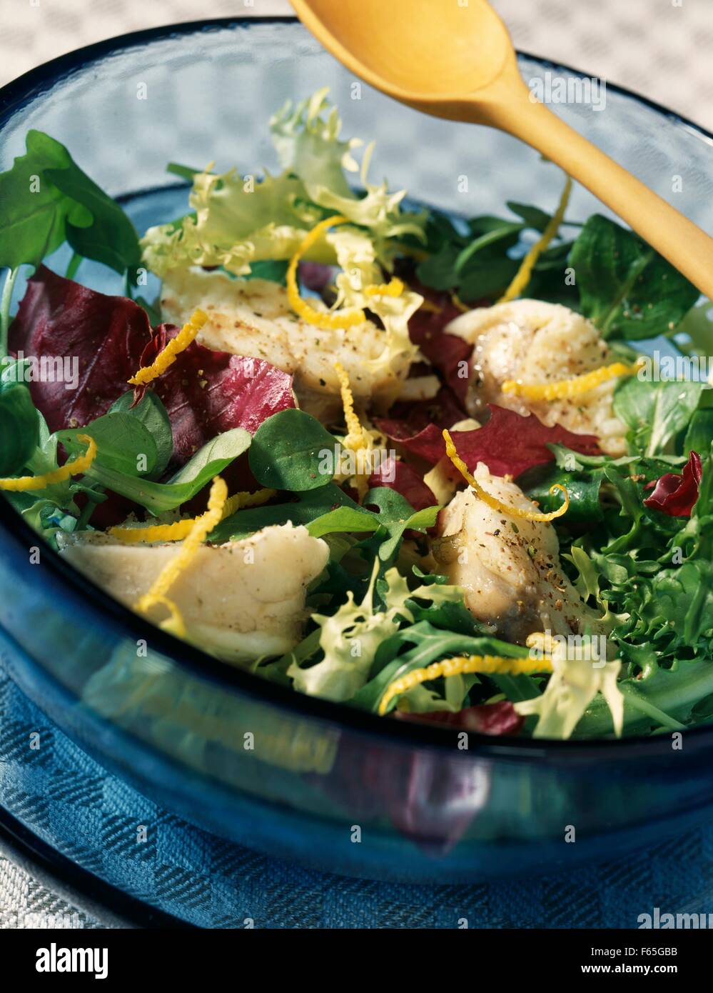 Monkfish tail salad with lemon zest (topic : cooking today) Stock Photo