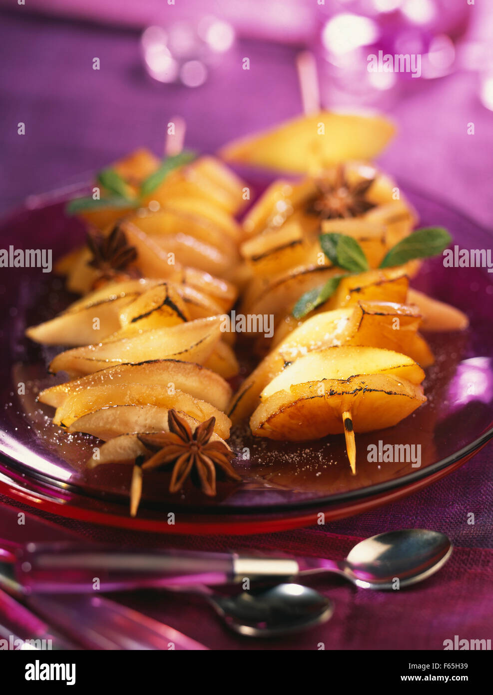 spiced fruit and honey skewers Stock Photo - Alamy