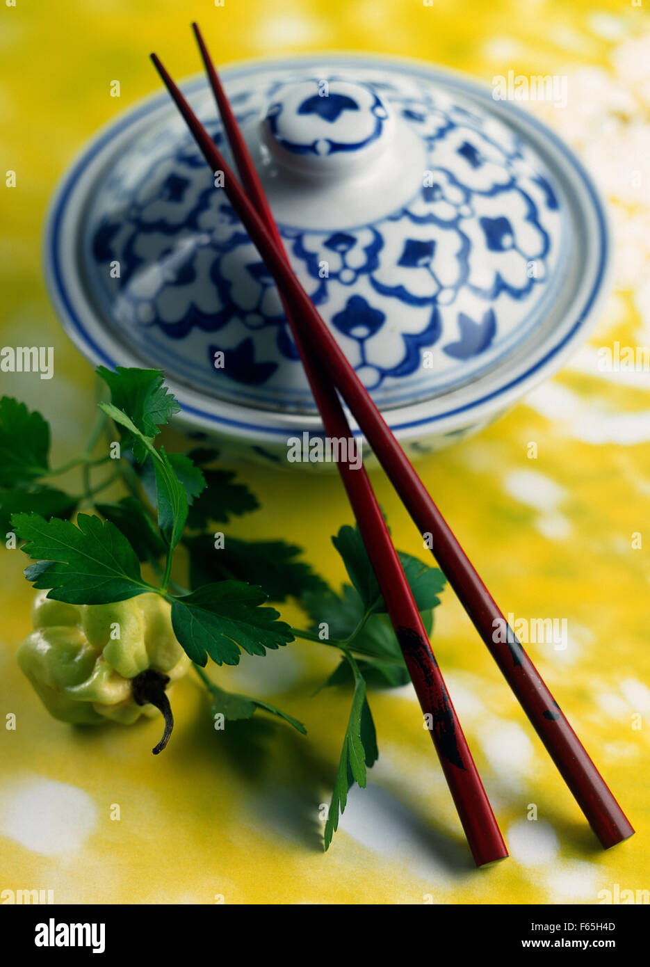 Thai bowl and chopsticks Stock Photo Alamy