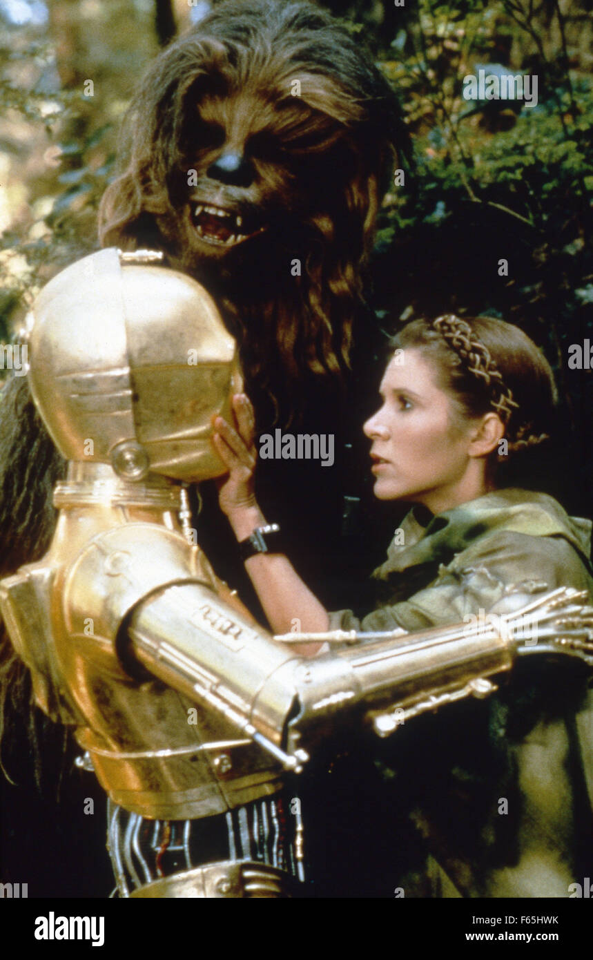 Star Wars: Episode VI, Return of the Jedi  Year : 1983  USA Director : Richard Marquand Anthony Daniels, Peter Mayhew, Carrie Fisher Stock Photo