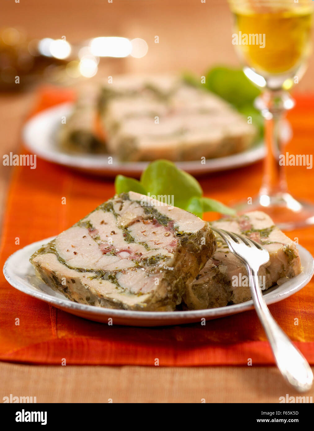 calf sweetbread terrine Stock Photo Alamy