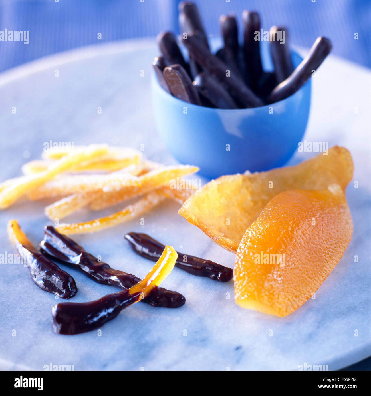 candied orange rind dipped in chocolate Stock Photo Alamy