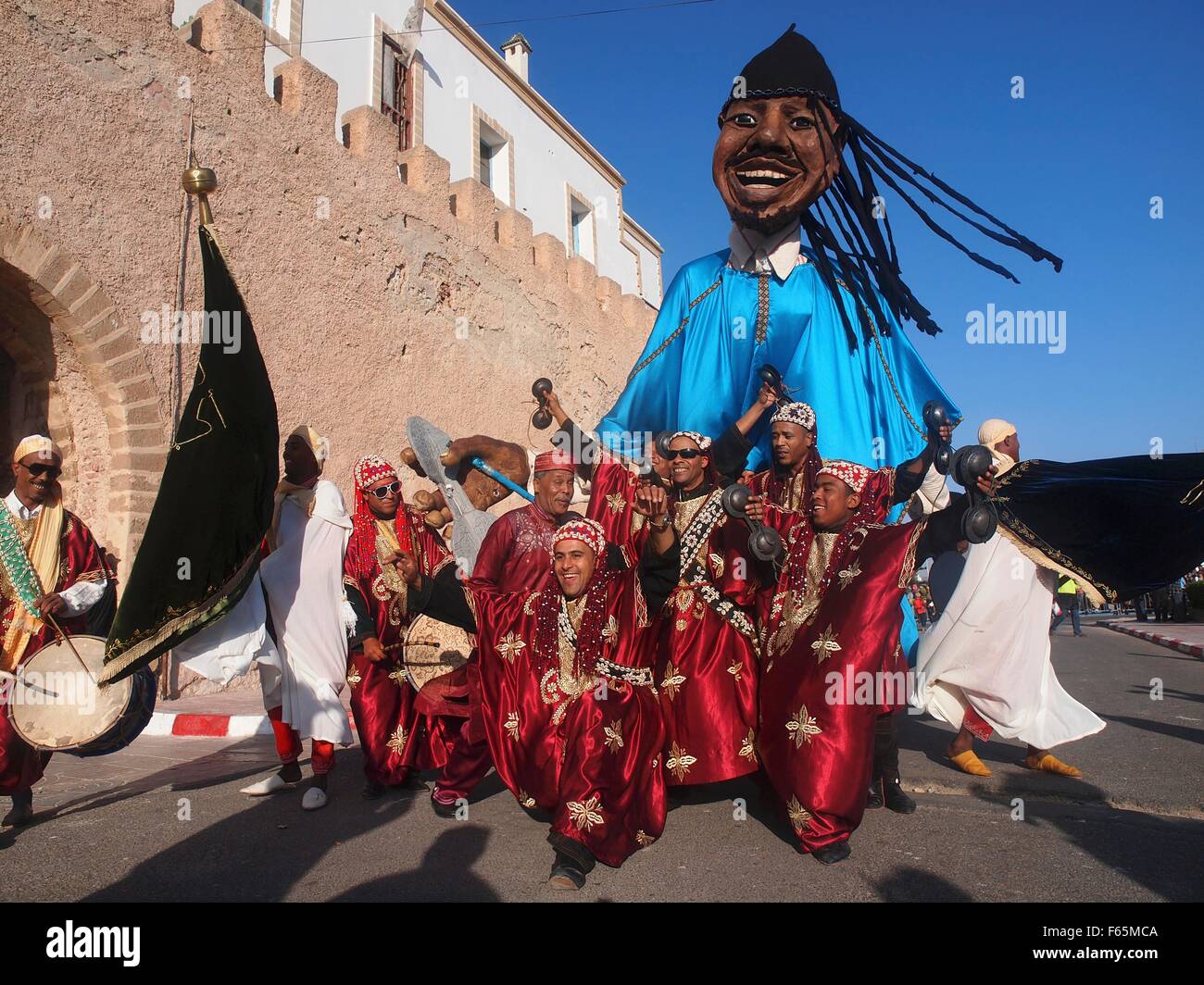 The grand opening parade of the Gnaoua Festival in Essaouira, Morocco