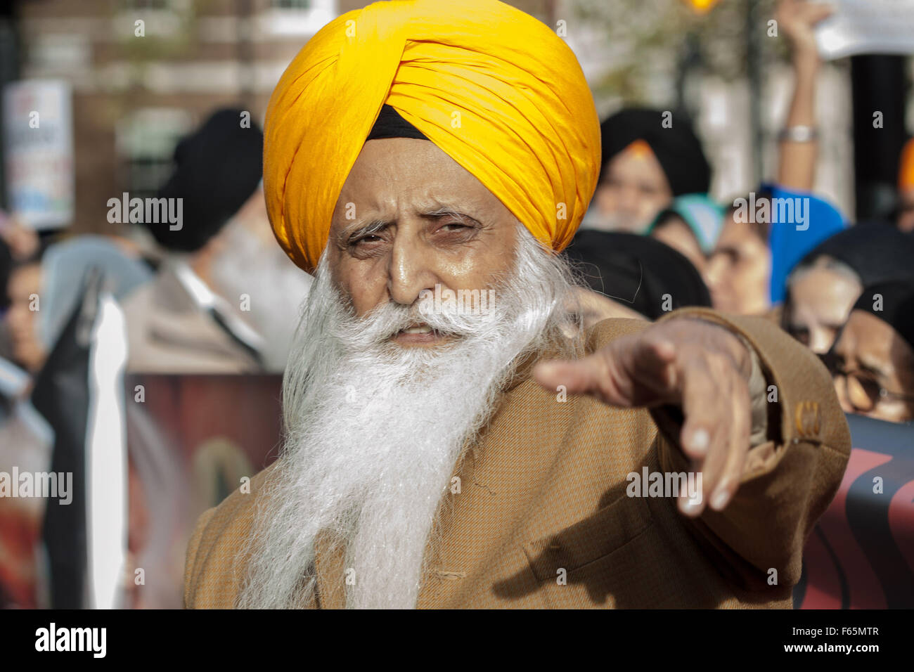 London, UK. 12th November, 2015. Anti-Modi protests opposite Downing Street against UK state visit of Narendra Modi the President of India Credit:  Guy Corbishley/Alamy Live News Stock Photo