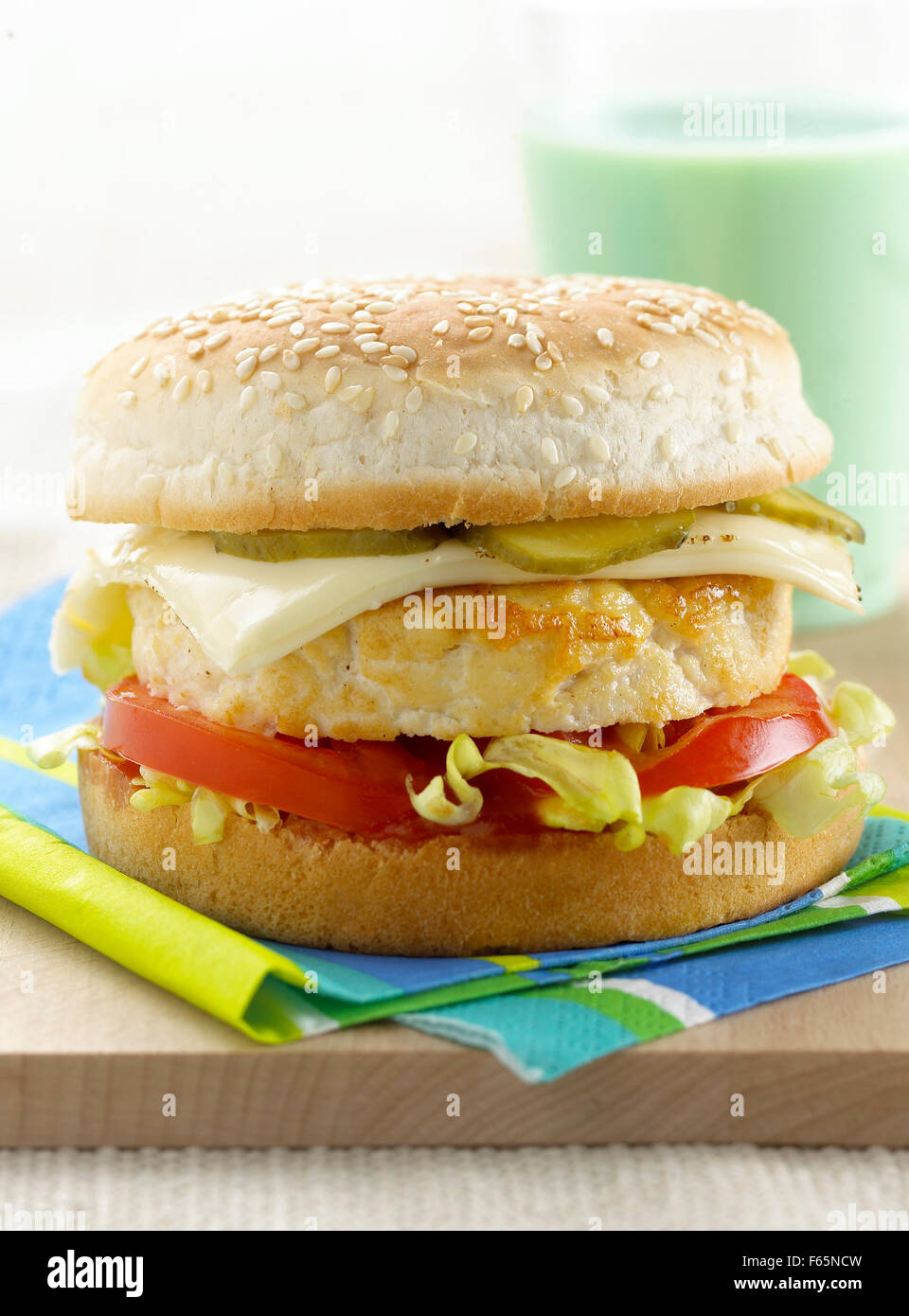 chicken burger Stock Photo
