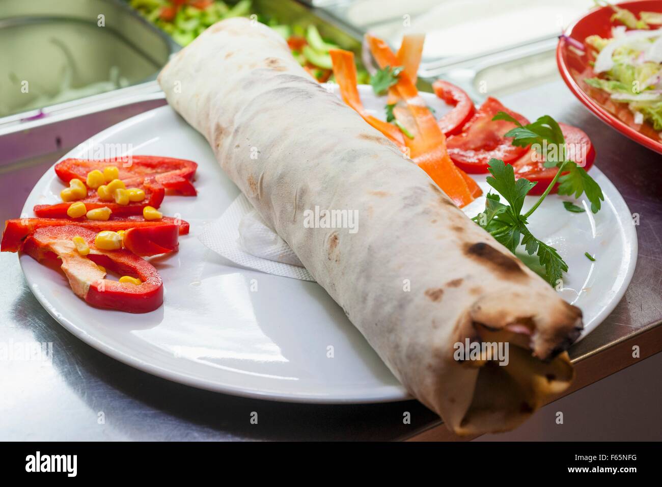 Durum Served In Marmaris Kebap Haus Dresden Neustadt Stock