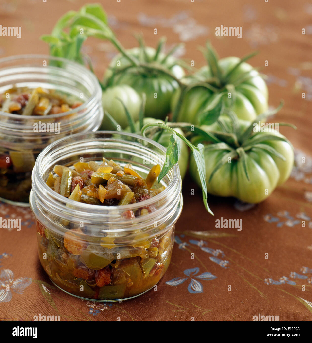 Green tomato chutney ( topic : in the open air) Stock Photo