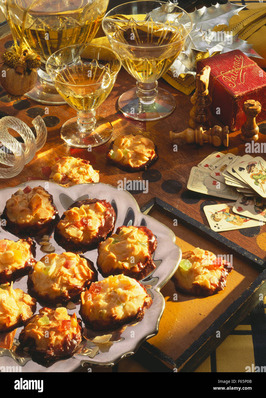 Nougatine Cookies With Dried Fruit And Chocolate Topic Chocolate Desserts Stock Photo Alamy