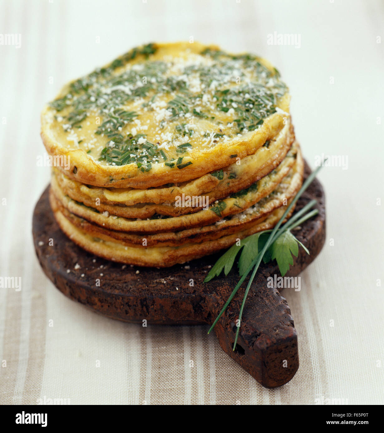 Omelette cakes( topic : in the open air) Stock Photo