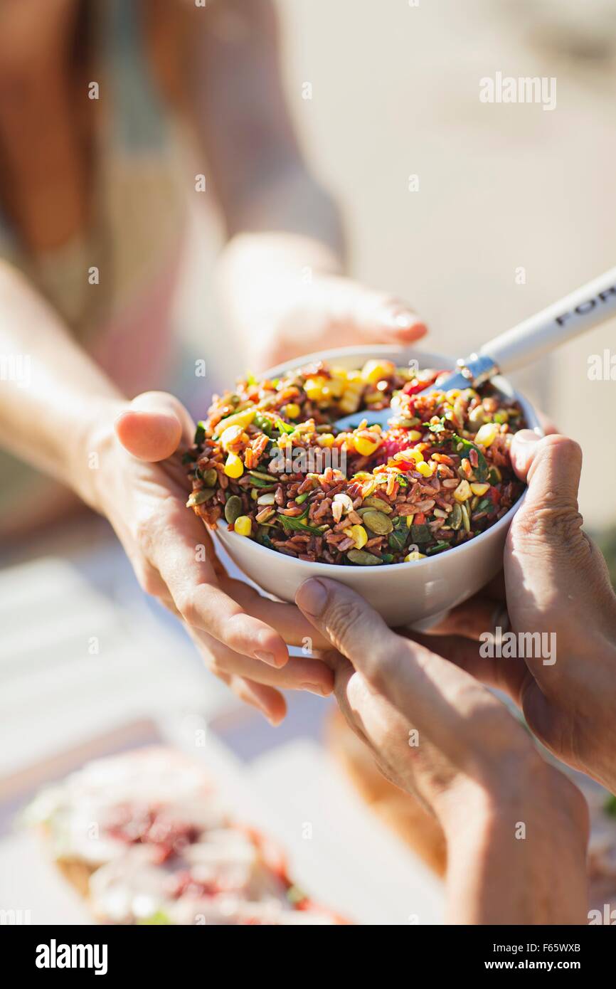 Rice salad with sweetcorn Stock Photo Alamy