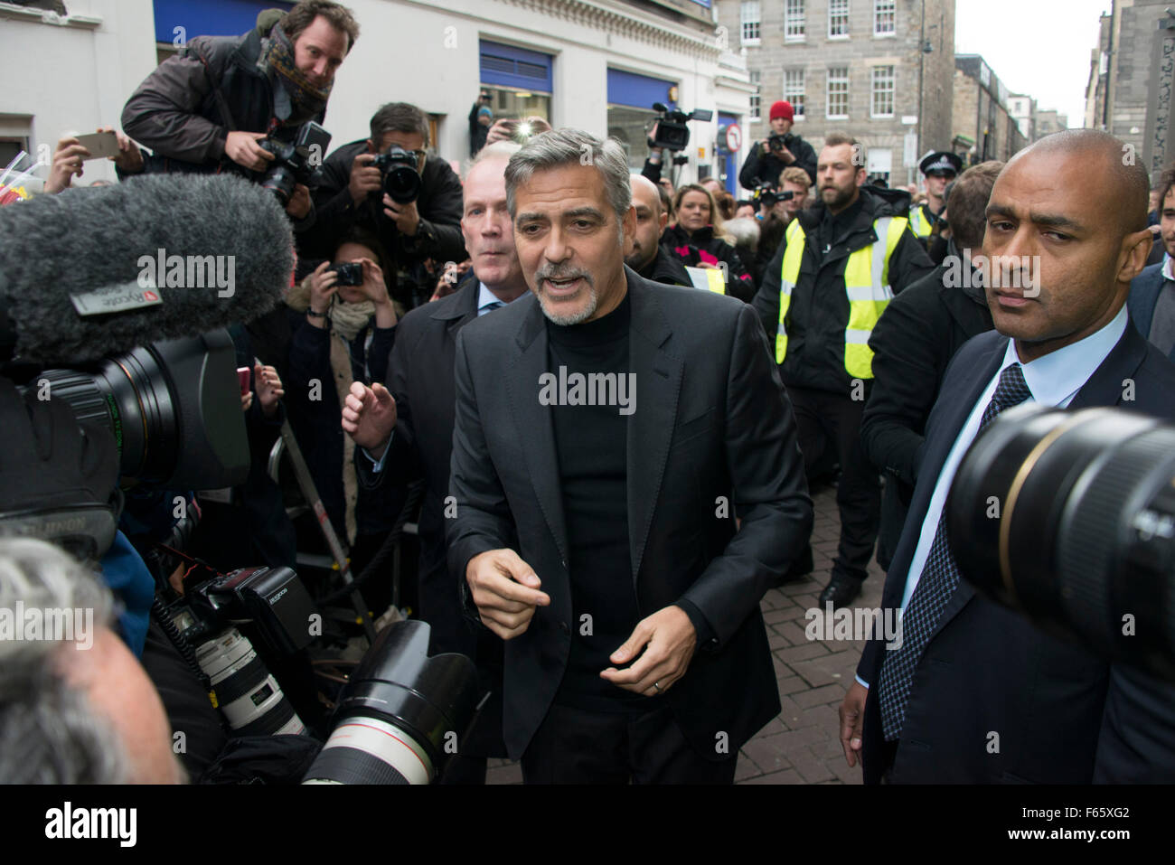 Edinburgh, UK. 12th November, 2015. Hollywood star Clooney has