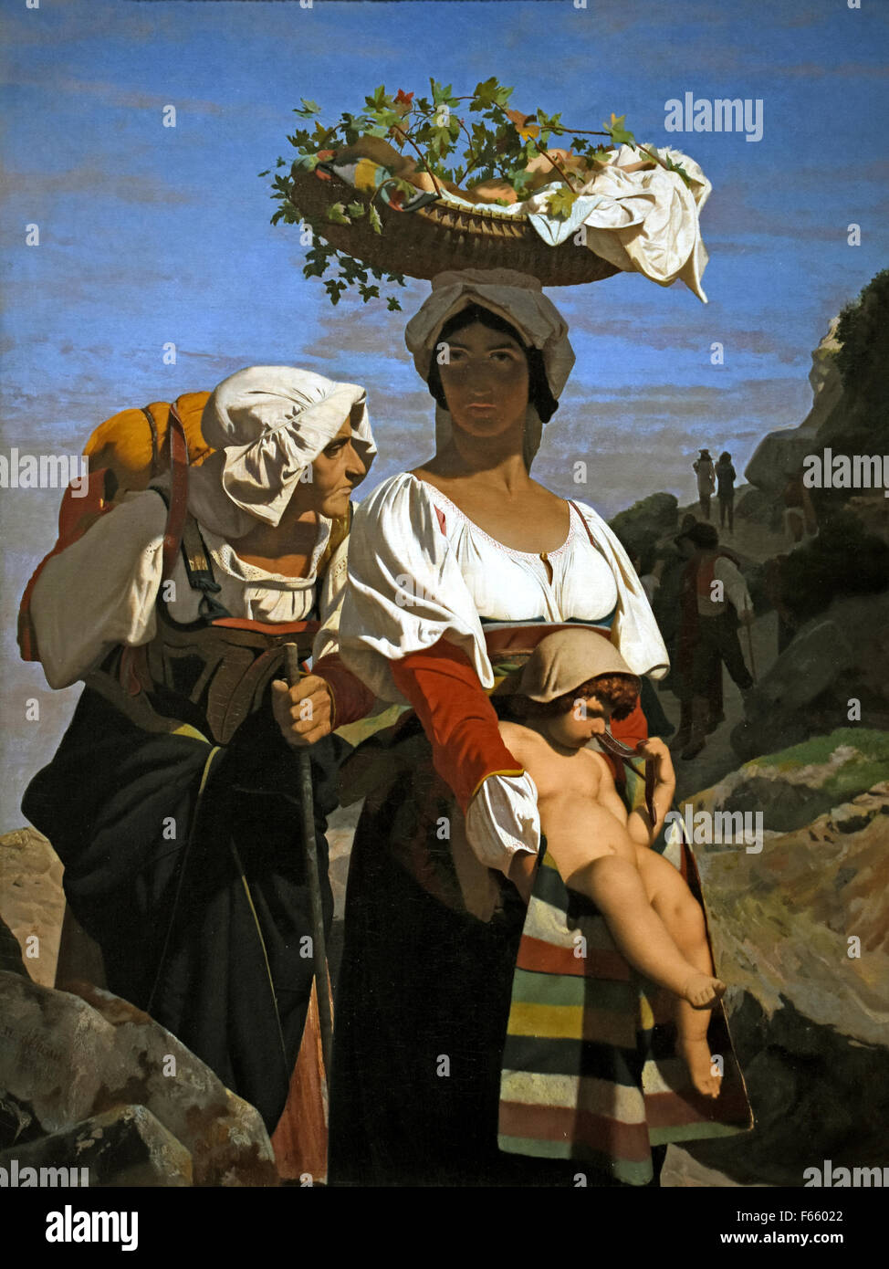 Deux paysannes italiennes et un enfant - Two Italian peasant and a child 1849 Gérôme, Jean Léon 1824 - 1904 France French Stock Photo