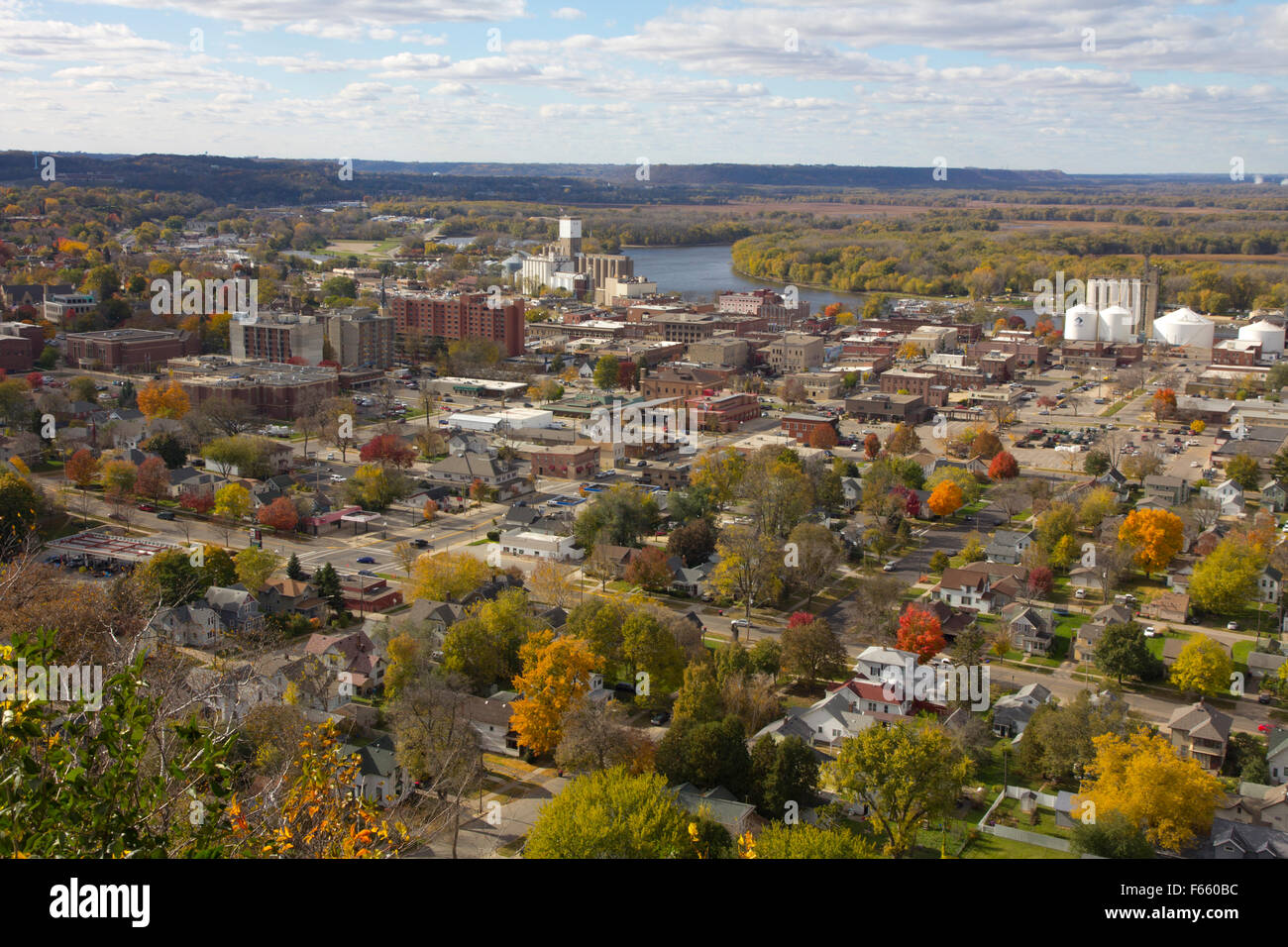Overview of Red Wing, MN from Memorial Park atop Forin Bluff, Red Wing