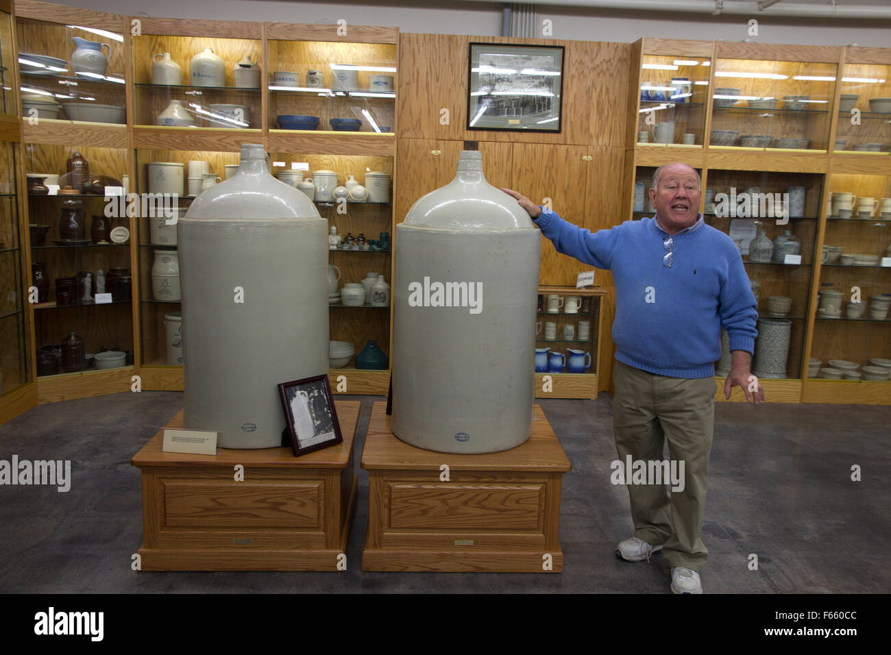 These vintage stoneware jugs are among nearly 6,000 items on display at