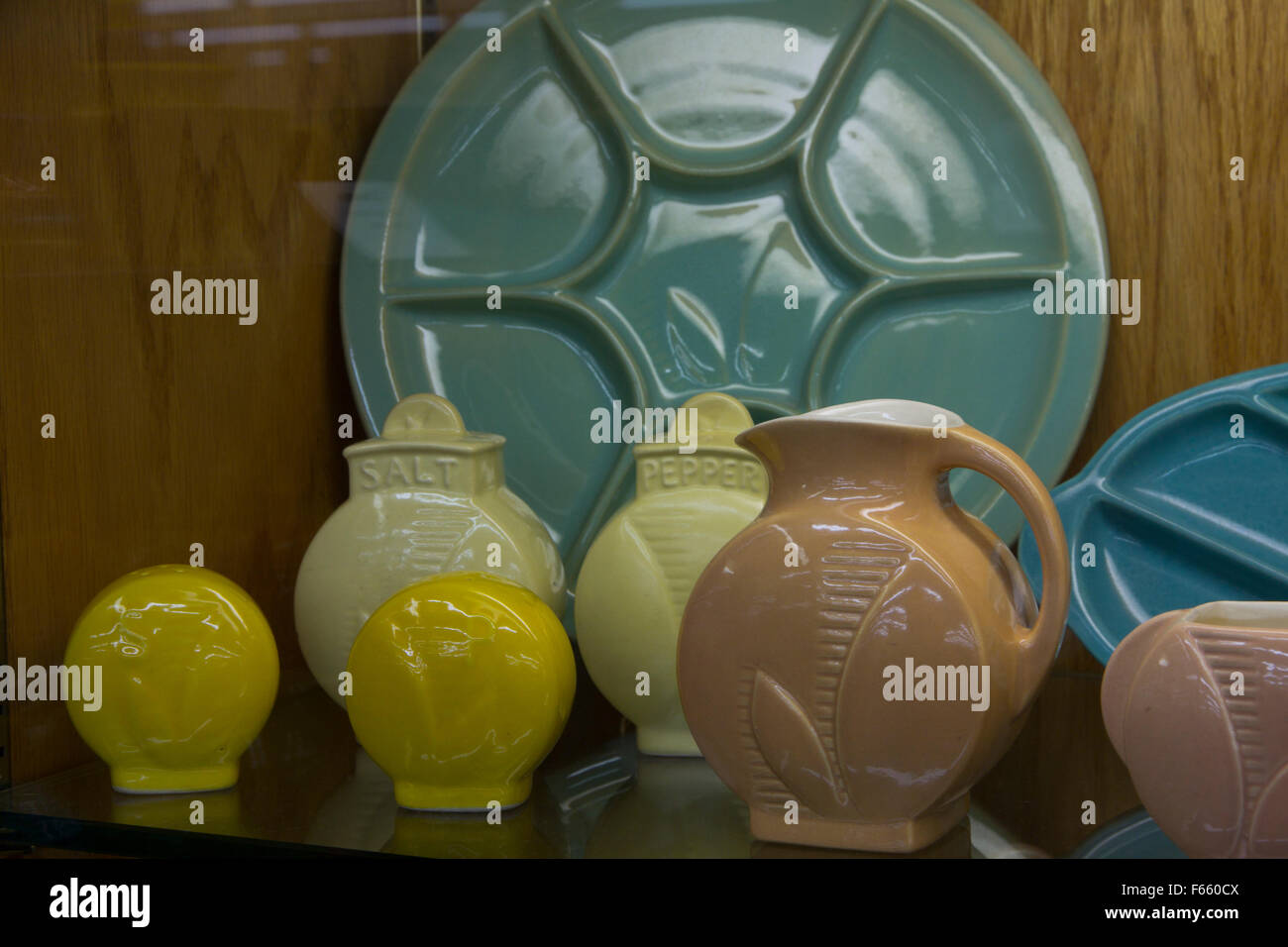 Red Wing art pottery at the Pottery Museum of Red Wing, MN Stock Photo