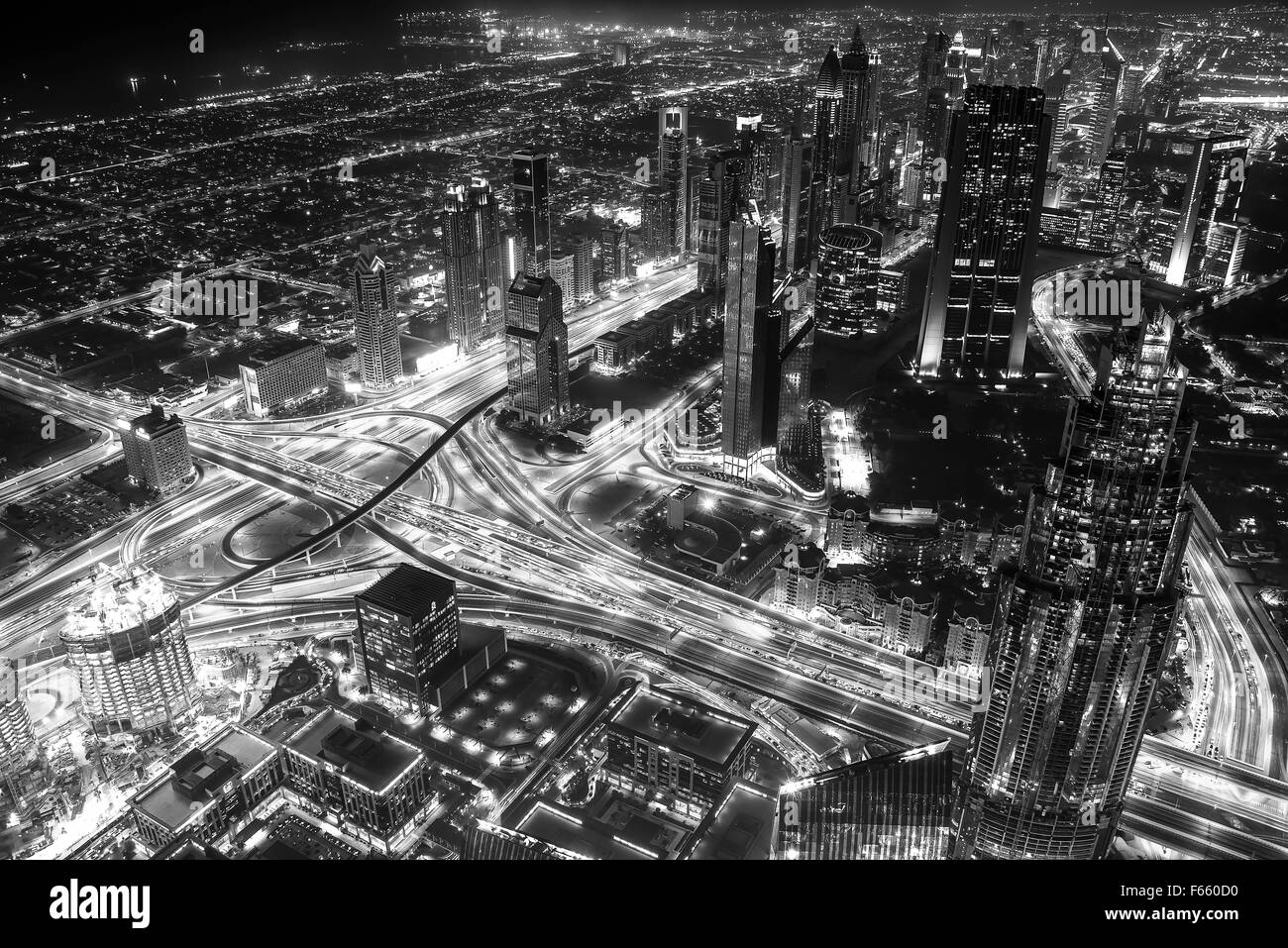 Dubai viewed from Burj Khalifa Stock Photo