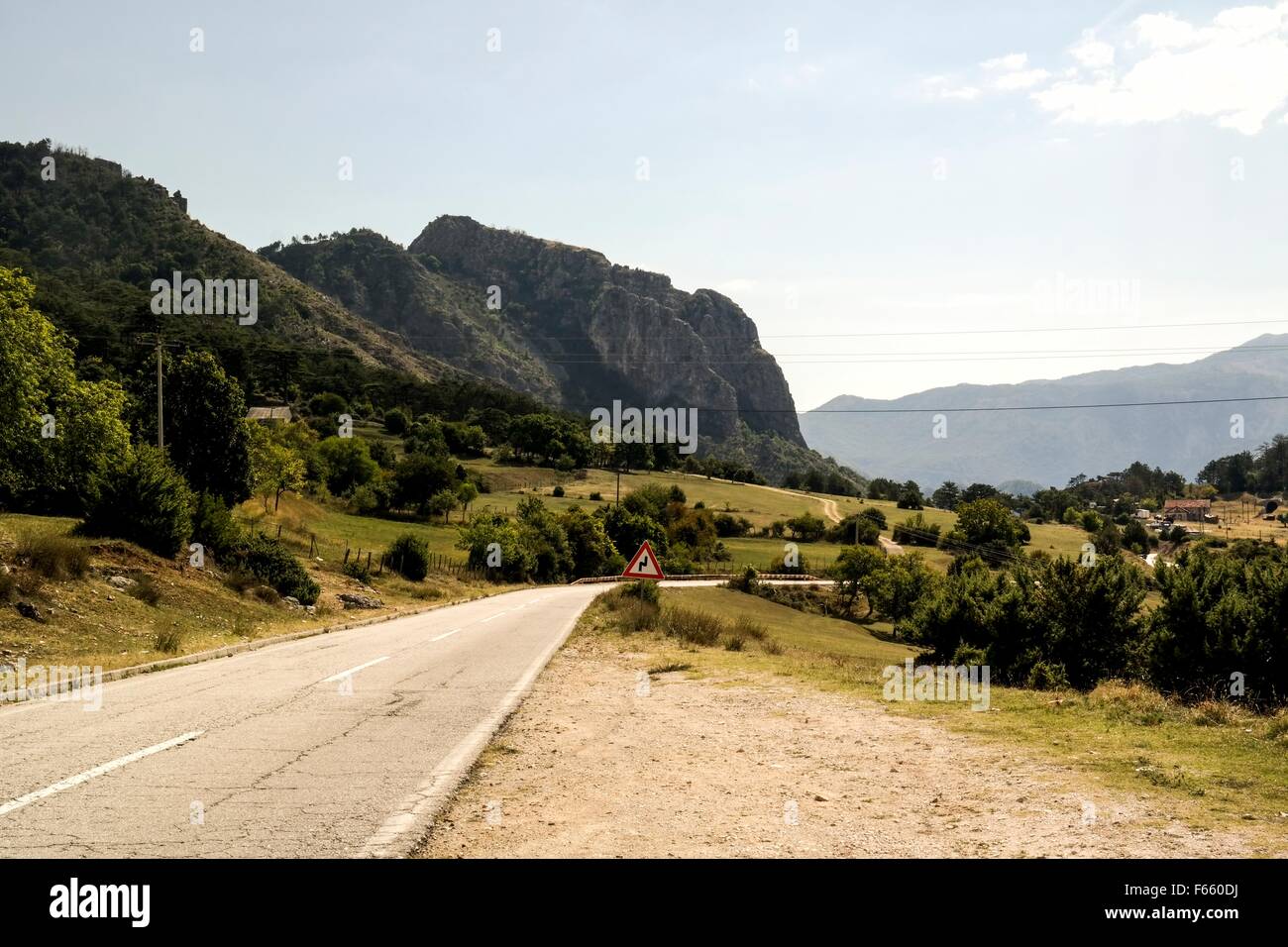 Road to Bosnian-Montenegrian Border in Klobuk Stock Photo